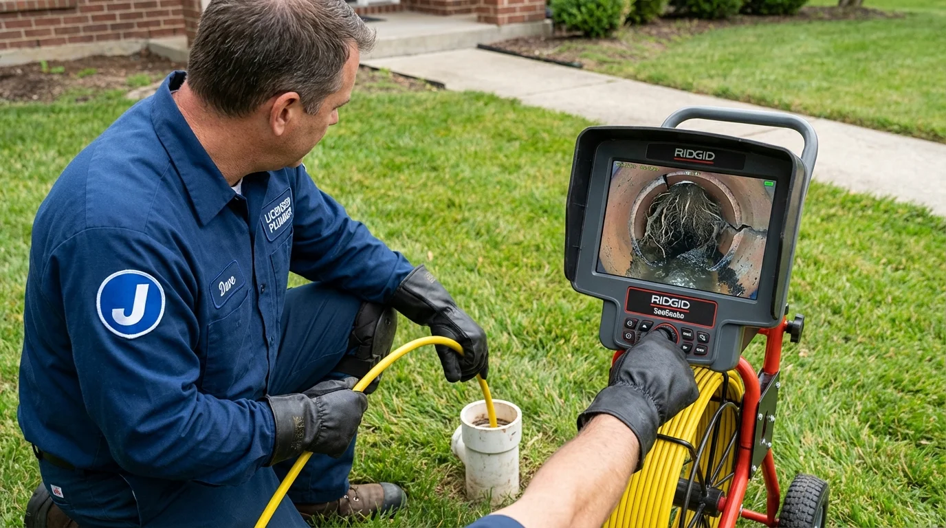 Sewer camera inspection being performed by Johns Plumbing LLC in Richgrove